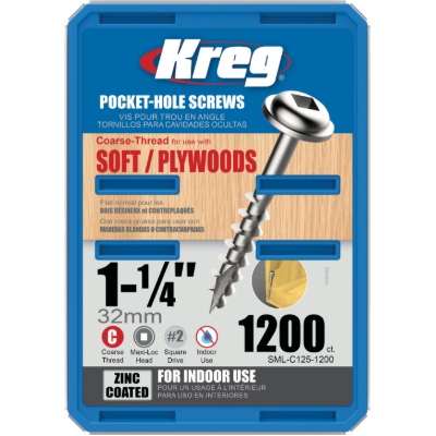 SML-C125-1200-INT+KREG%C2%AE+Zinc+Pocket-Hole+tornillos