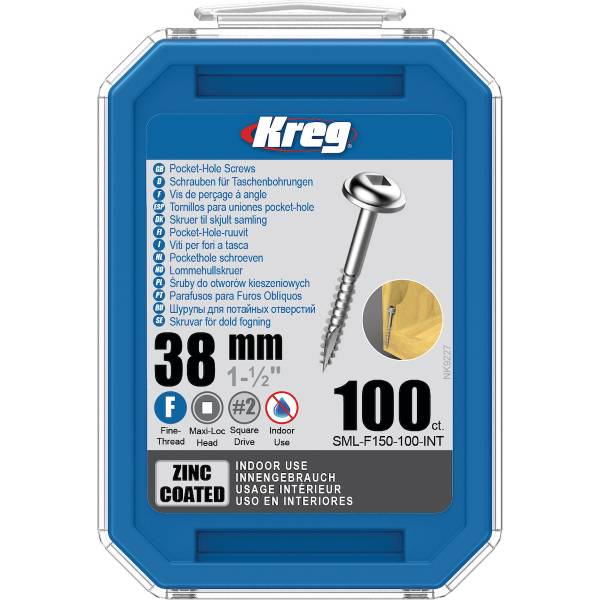 SML-F150-100-INT+KREG%C2%AE+Zinc+Pocket-Hole+tornillos+